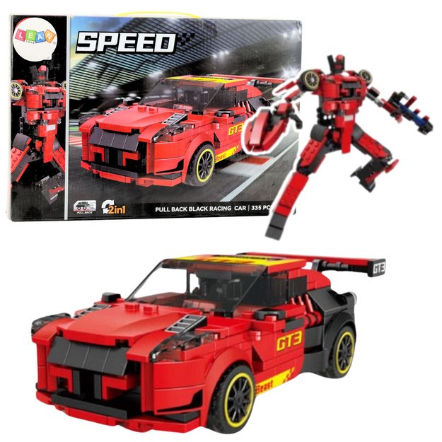 Robot Car 2in1 Construction Bricks GT3 Red 335 pcs.