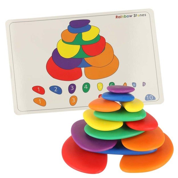 Kūrybiniai akmenukai spalvinga montessori dėlionė 27