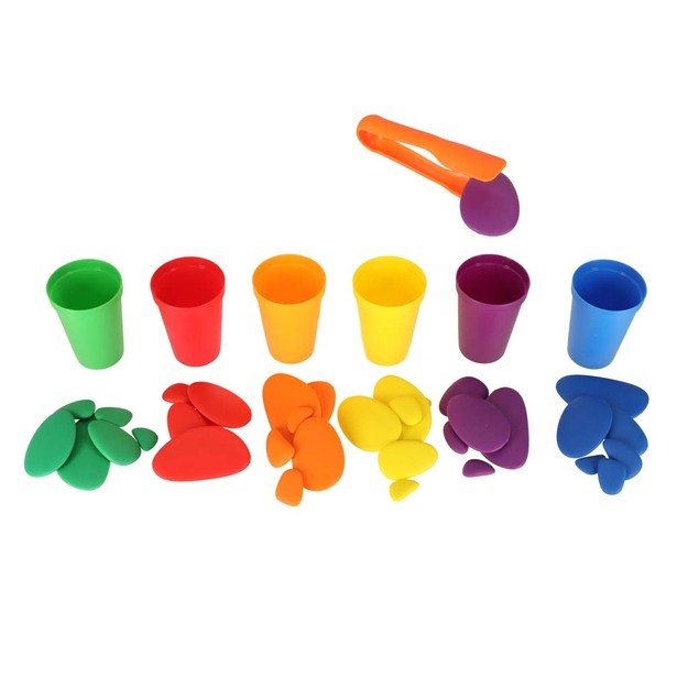 Kūrybiniai akmenukai spalvinga montessori dėlionė 28