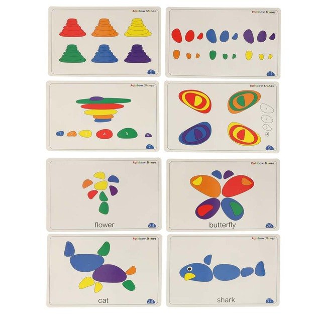 Kūrybiniai akmenukai spalvinga montessori dėlionė 22