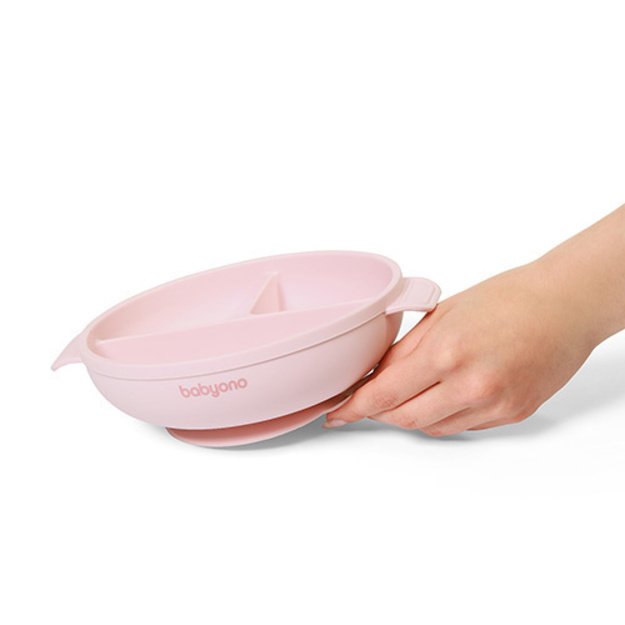 1661/02 SILICONE PLATE WITH SUCTION CUP AND COVER PINK 3