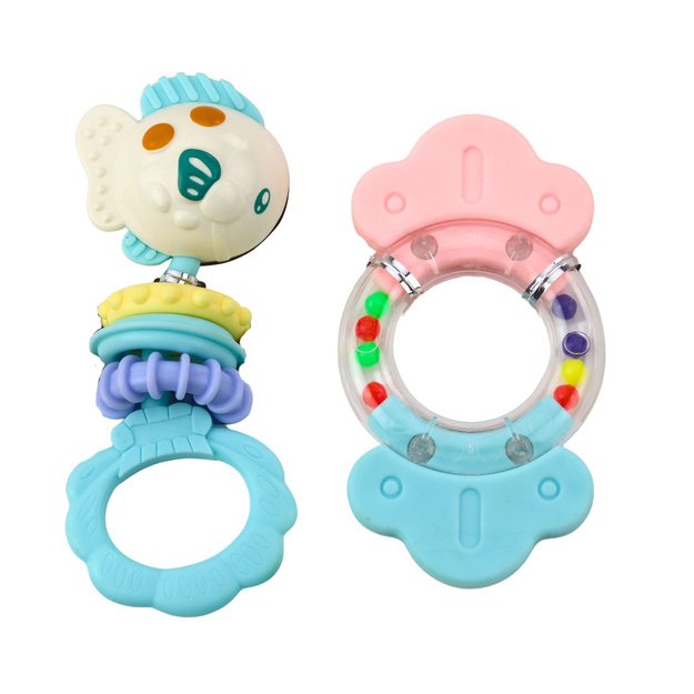 Set of Rattles and Teethers for Babies Pastel Colors 7 pcs. 3
