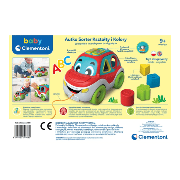 Interactive Shape and Color Sorting Car (Polish & English Language) Clementoni 50808 4