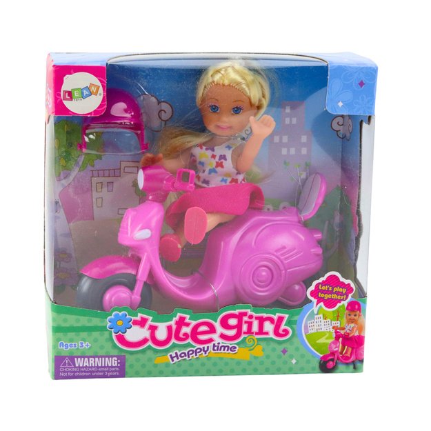 MINI LĖLĖ ANT MOTOROLERIO SU ŠALMU 3