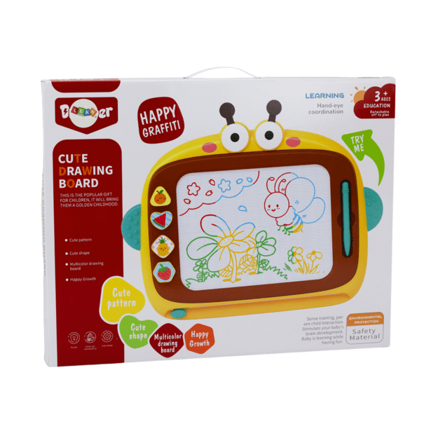 Magnetic Painting Board 4 Colors with Description 4 Stamps Pink 3