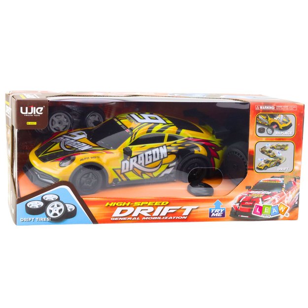 RC Sports Car Remote Controlled Illuminated Drift Body Yellow 3