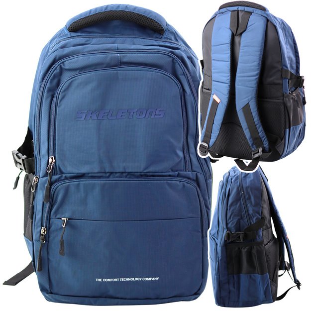 Functional City Backpack 9 Pockets Navy Blue 35L 48cm 3