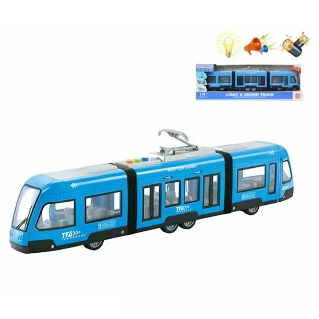 Toy tram with light and sound effects (1:16 scale)