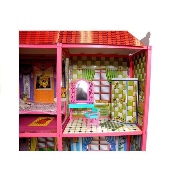 Lėlių namai - Didelė vila su baldais + NEMOKAMA LĖLĖ 8