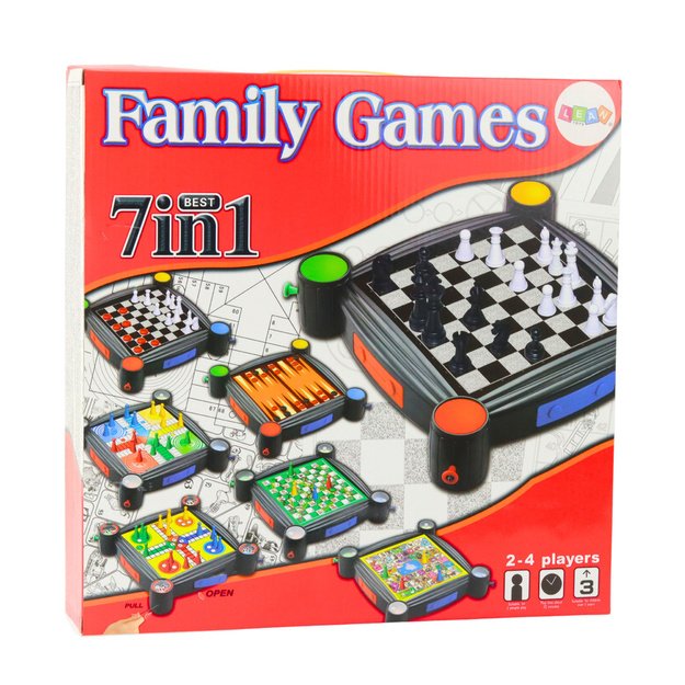 Žaidimų rinkinys 7in1 Šaškės Kinų gyvatės ir kopėčios 3