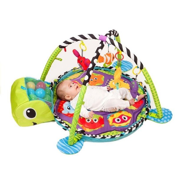Kūdikių vėžliukų lavinamasis kilimėlis 3in1 su kamuoliukais 9