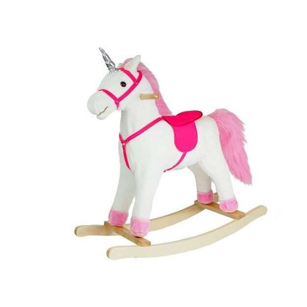 Running Horse Unicorn White Sounds Moves Snout Tail 74 cm