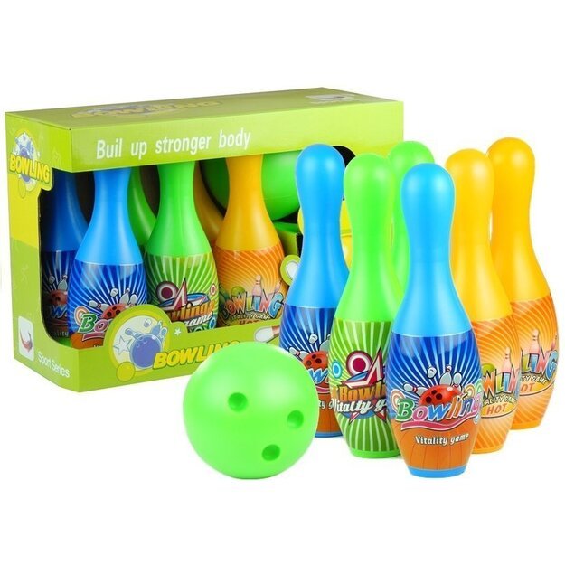 Rinkinys į boulingą 6 boulingo smeigtukai + boulingo kamuolys Sporto žaidimas