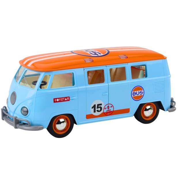 Retro Car Van Bus Lights Sounds Opening Doors Blue 1