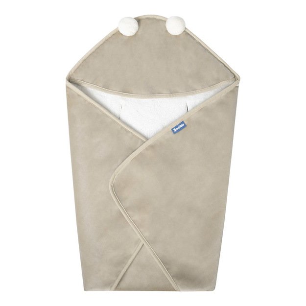 CARRY COT SWADDLE BLANKET PLUSH RAM 75X75 BEIGE