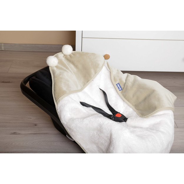 CARRY COT SWADDLE BLANKET PLUSH RAM 75X75 BEIGE 6