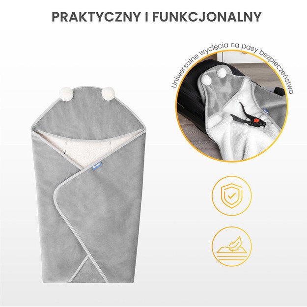 CARRY COT SWADDLE BLANKET PLUSH RAM 75X75 BEIGE 9