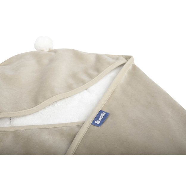 CARRY COT SWADDLE BLANKET PLUSH RAM 75X75 BEIGE 3