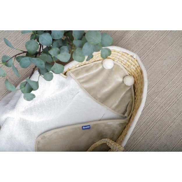 CARRY COT SWADDLE BLANKET PLUSH RAM 75X75 BEIGE 5