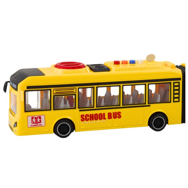 Articulated School Bus Opening Doors Lights Sounds Yellow 1:16 2