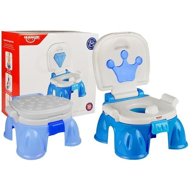 Mėlynas puodas su karūna kūdikiui