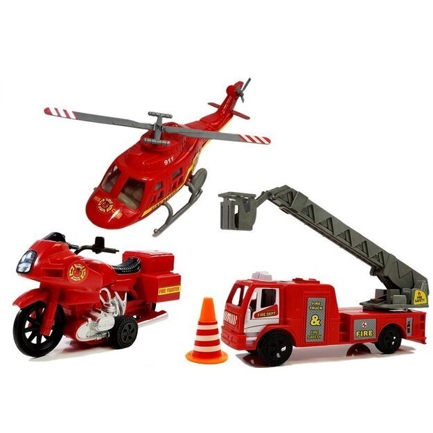 Gaisrinės brigados transporto priemonių rinkinys Sraigtasparnio variklio šviesos garsai 1