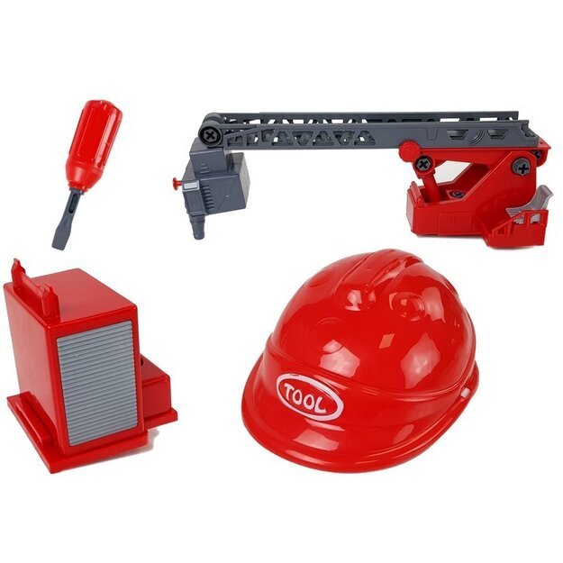 "pasidaryk pats" gaisrinių automobilių 2in1 rinkinys Nuimami keltuvai Atsuktuvas Garsas Šviesos efektai Šalmas 16