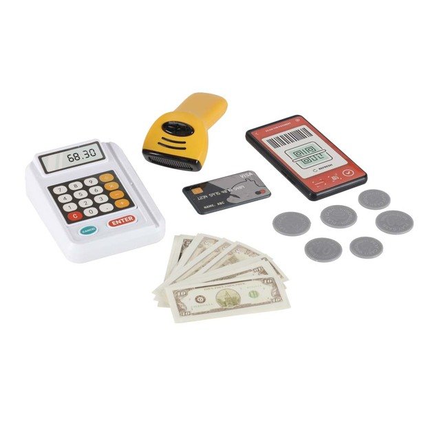 MEDINĖ VAIKIŠKA PARDUOTUVĖ SU KASOS APARATU – INTERAKTYVUS SUPERMARKETO RINKINYS 9