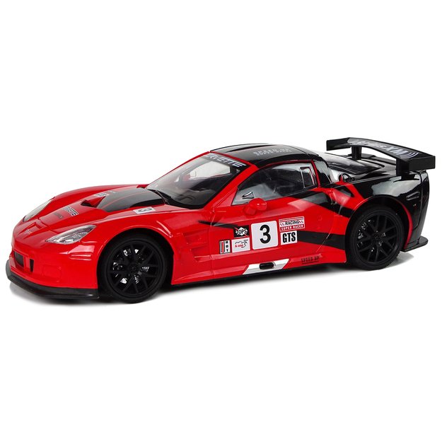 Lenktyninis sportinis automobilis R/C 1:18 Corvette C6.R Red 2.4 G Lights 2