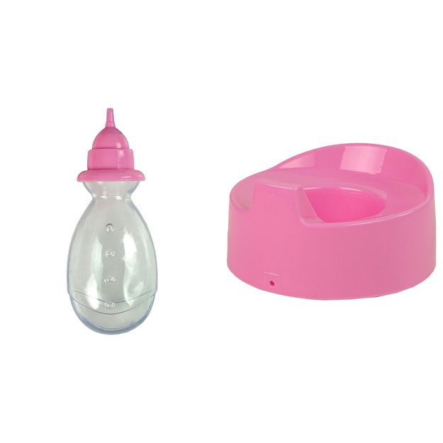 Rožinė kūdikių lėlė Puodukas gerti šlapintis 24 cm 5