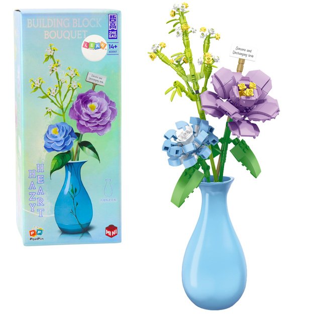 Construction Blocks Flowers in a Vase Bouquet 257 pcs.