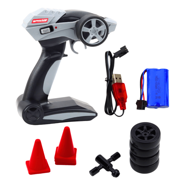 Nuotoliniu būdu valdoma lenktyninė RC mašina su drift funkcija Black Green 30km/h 1:16 3