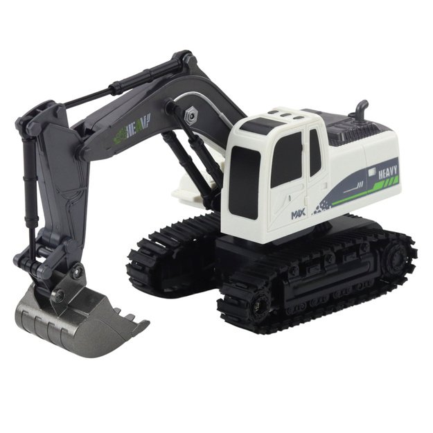 Remote Controlled RC Crawler Excavator Lights Sounds White 1:24 1