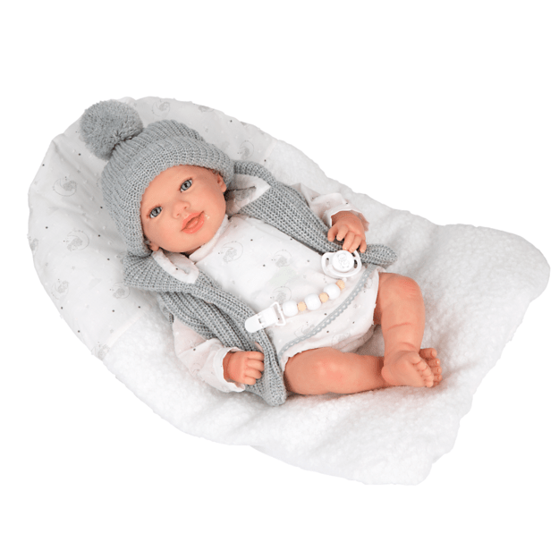 Arias Reborn kūdikėlis su pilkais rūbeliais, Daniela, 45 cm 8