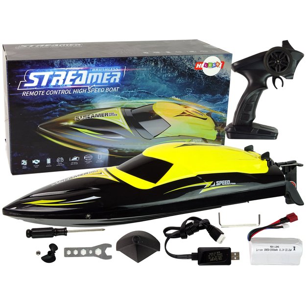 Motorinė valtis R/C 2.4G Yellow 35 KM/H