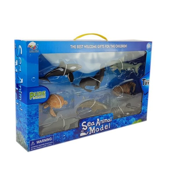 Figurki Edukacyjne Morskie Zwierzęta 8 Elementów Rekiny Foka Delfin Mors Żółw 5