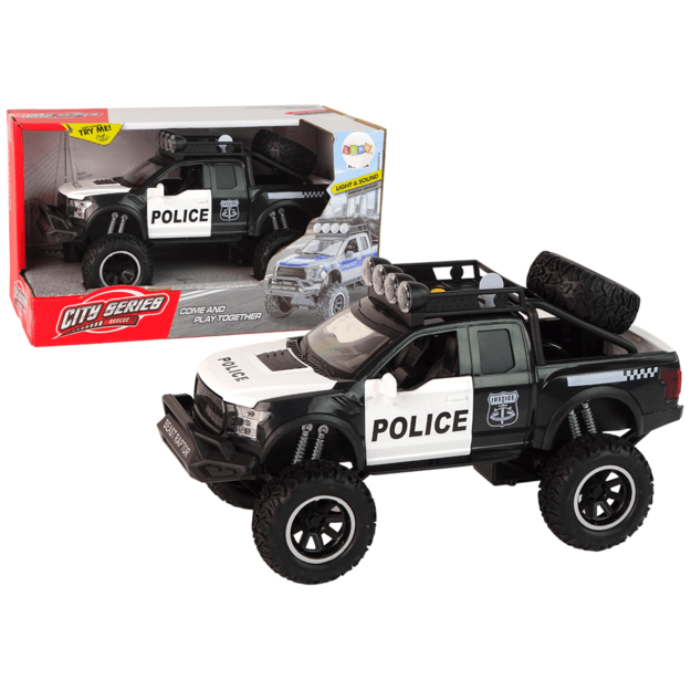 visureigių Raptor policijos atidarymo durų garso šviesa
