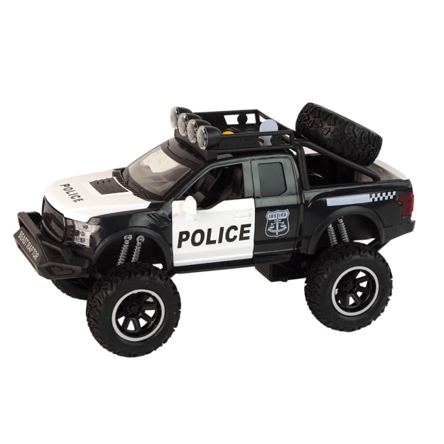 visureigių Raptor policijos atidarymo durų garso šviesa