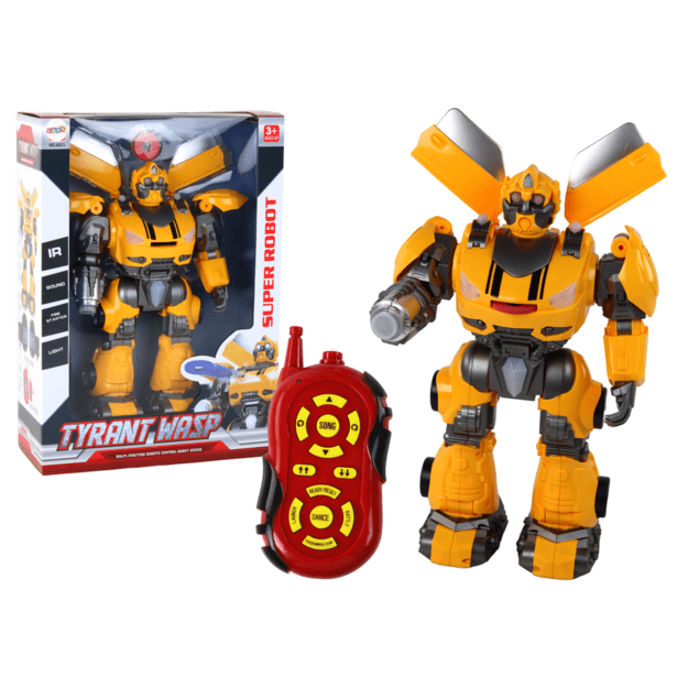 Didelis robotas Nuotoliniu būdu valdomas R/C geltonos spalvos garso šviesa