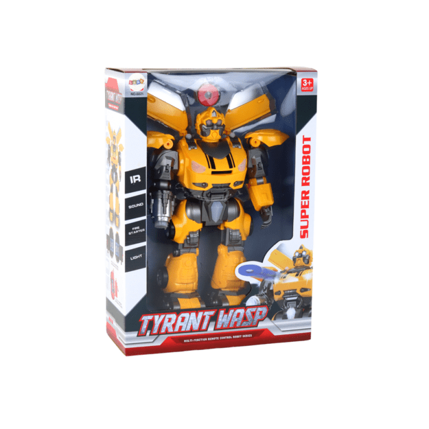 Didelis robotas Nuotoliniu būdu valdomas R/C geltonos spalvos garso šviesa 3