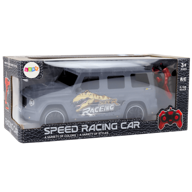 RC nuotolinio valdymo automobilis su dinozauru, 1:10 mastelio, pilkos spalvos 5