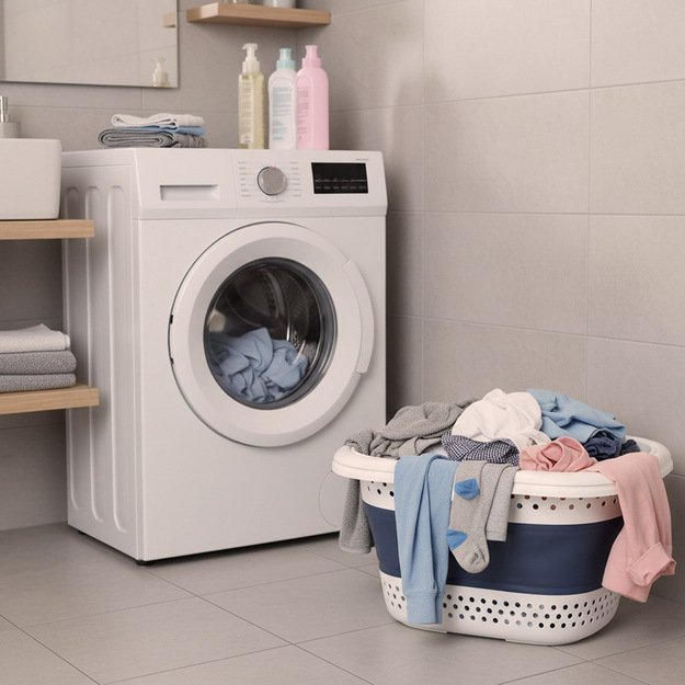 Skalbinių krepšys sulankstomas silikoninis didelis krepšys 32L 9