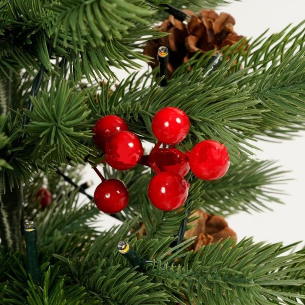 Decorative Christmas Tree, Artificial Red Rowan, LED Lights, 60 x 20 cm 6