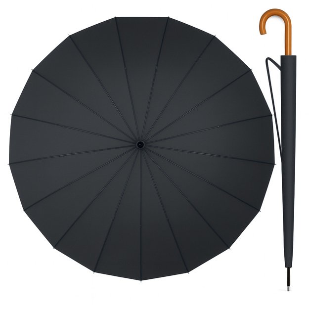 Large Automatic Umbrella with Arm Cover 24-Rib Black 115 cm 2