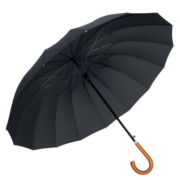Large Automatic Umbrella with Arm Cover 24-Rib Black 115 cm 1