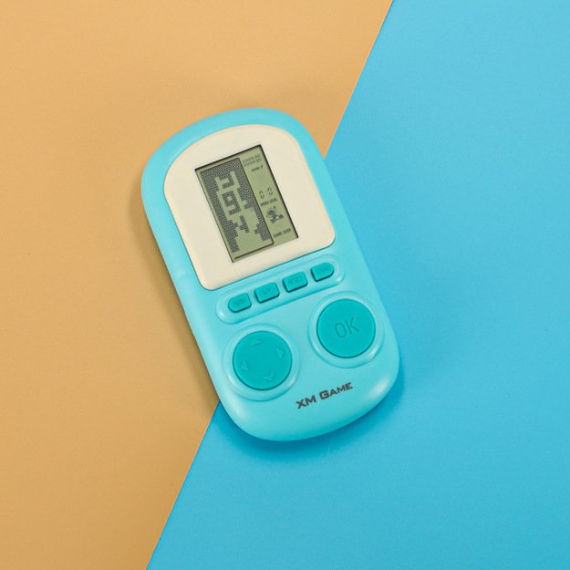 Elektroninio arkadinio žaidimo nešiojamoji konsolė mėlyna