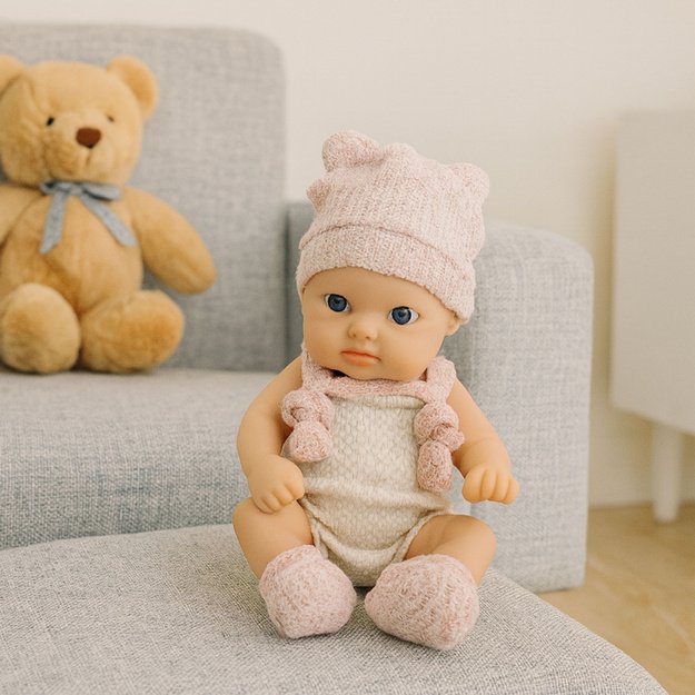 Baby Doll, Pink Outfit, Hat, Bib, 18 cm 4