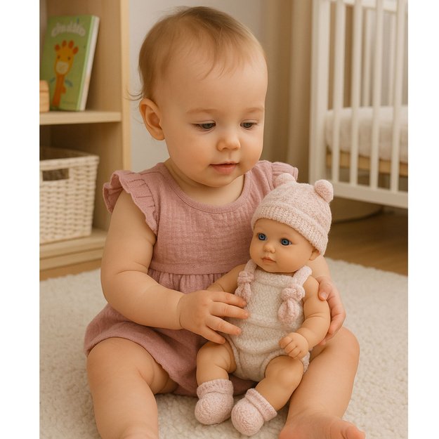 Baby Doll, Pink Outfit, Hat, Bib, 18 cm 3