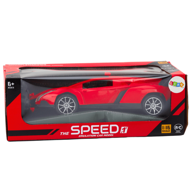 Nuotoliniu būdu valdomas sportinis automobilis raudonas 1:16 RC automobilis