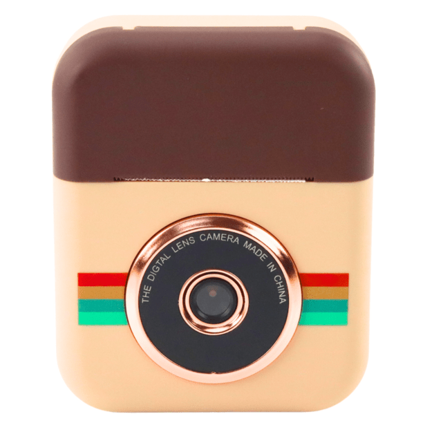 Vaikų skaitmeninis fotoaparatas su momentiniu spausdintuvu rudos spalvos 3 ritinėliai popieriaus 1